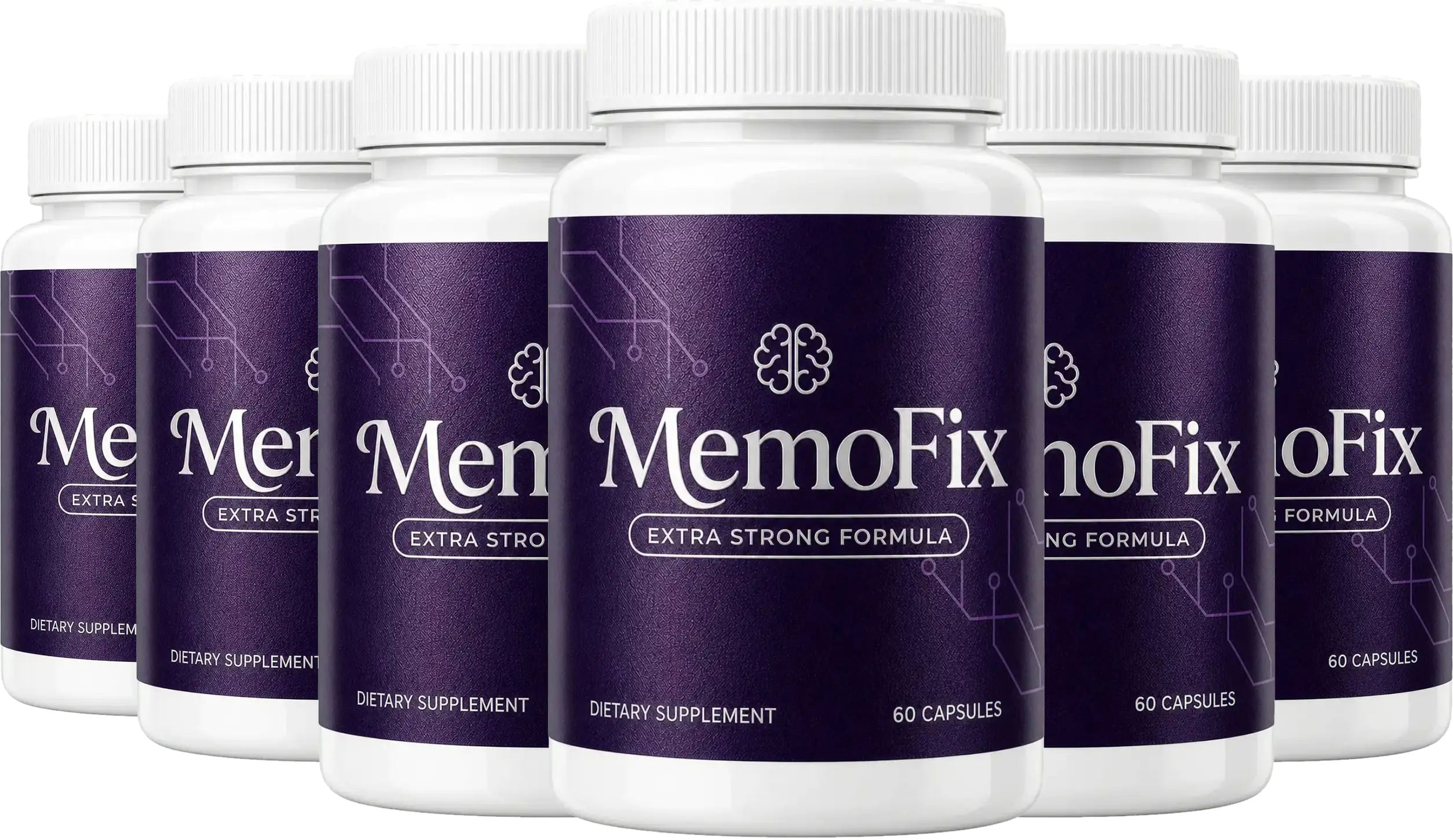 MemoFix dietary supplement bottles, six pack