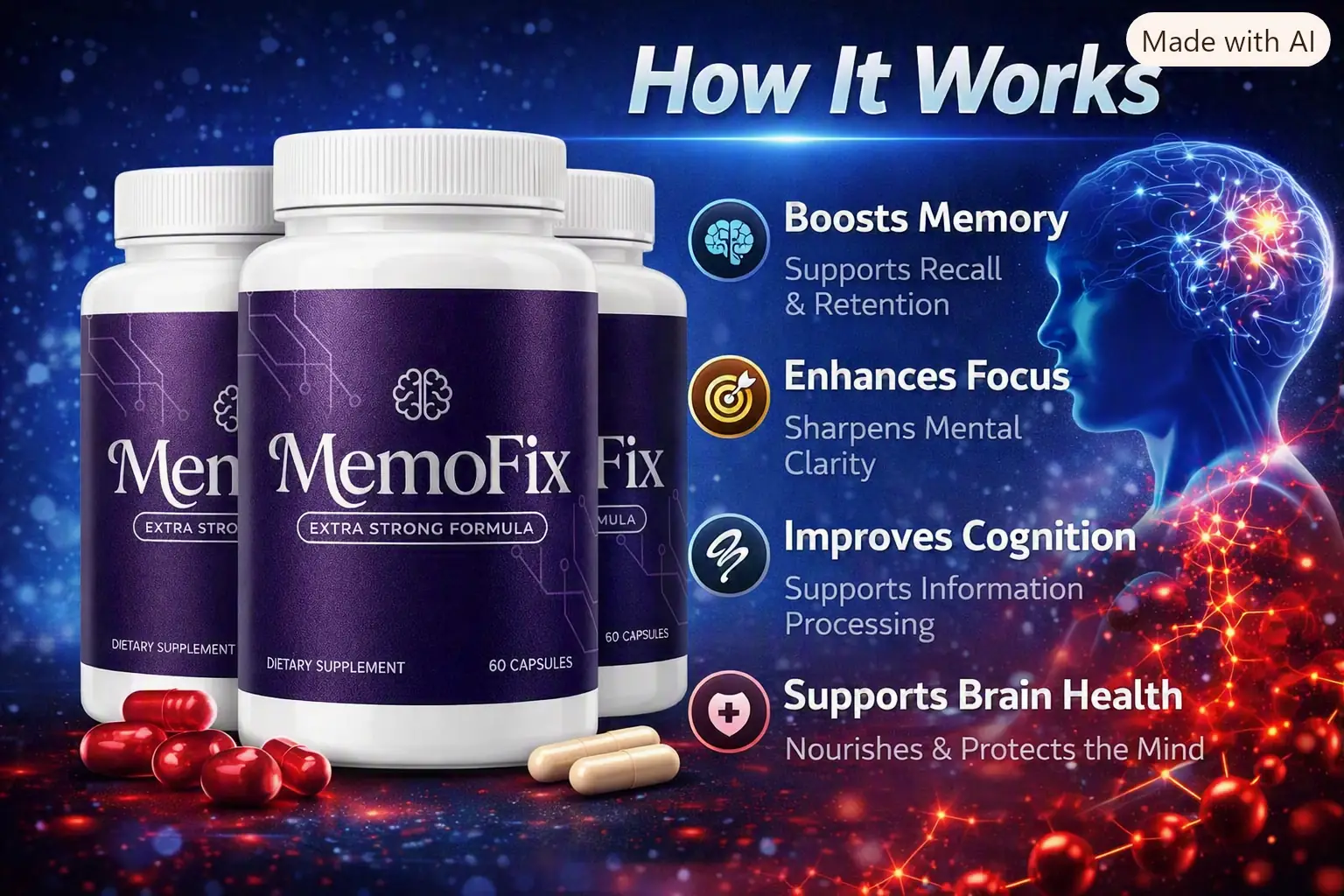 MemoFix how it works: memory, focus, cognition and brain health support
